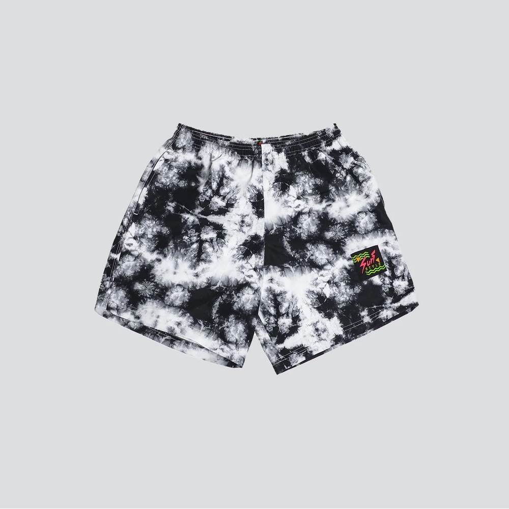 Surf Style Vintage Y2K Mens AOP Tie Dye Bathing Suit Swimming Trunks Shorts L
